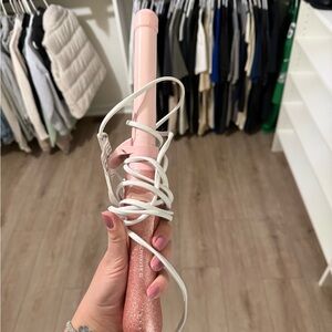 Pink Glitter Curling Iron - Women's Hair Accessory